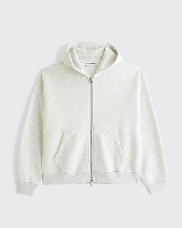 Essential Full-Zip Hoodie, Heather Gray view 1