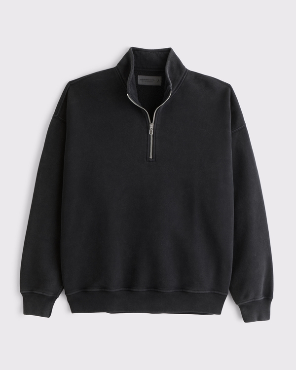 Essential Half-Zip Sweatshirt, Black view 1