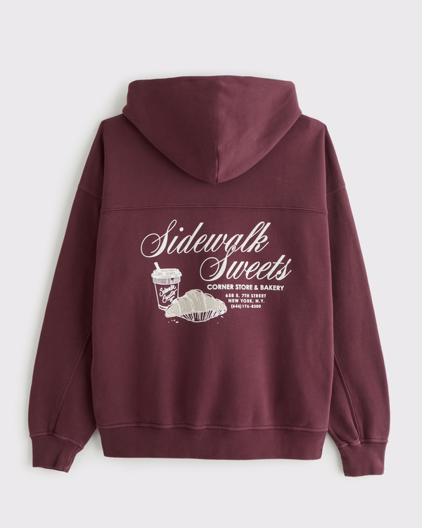 Graphic Hoodie, Burgundy view 1
