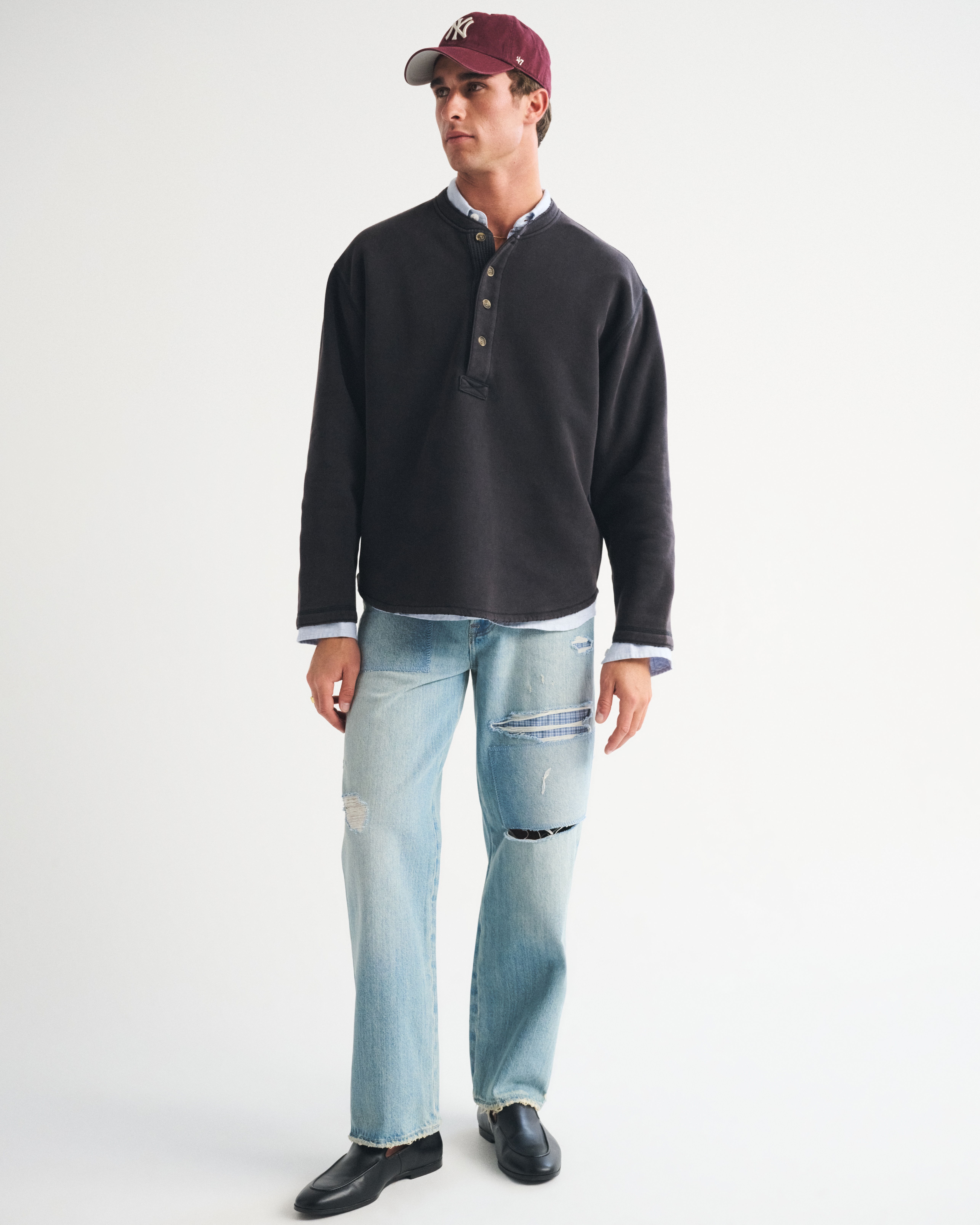 Мужские худи Abercrombie & Fitch Henley Sweatshirt — фото 3