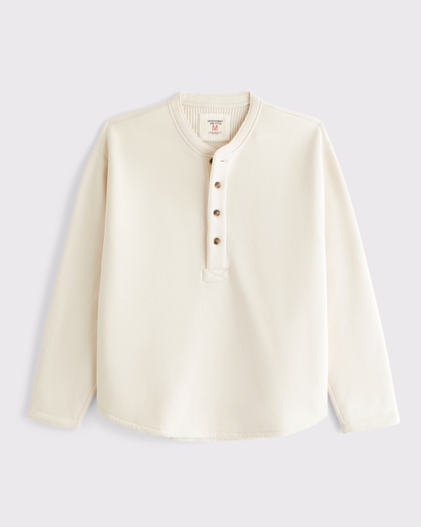 Henley Sweatshirt, Warm Beige view 1