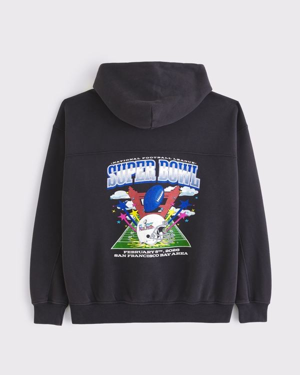 Super Bowl Graphic Popover Hoodie, Black view 1
