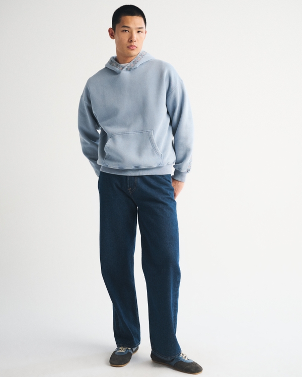 Essential Popover Embroidered Hoodie, Light Blue Embroidered view 2