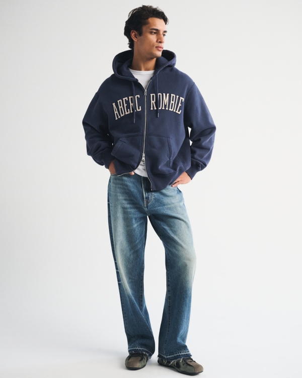 Heritage Heavyweight Logo Full-Zip Sweatshirt, Sapphire view 2