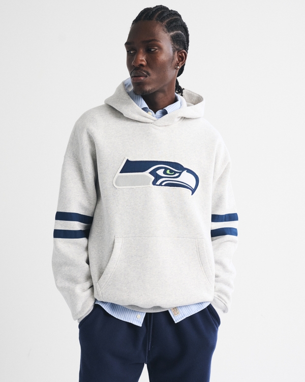 Seattle Seahawks Popover Hoodie, Heather Gray-seahawks view 1