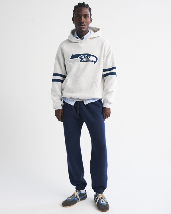 Seattle Seahawks Popover Hoodie, Heather Gray-seahawks view 2