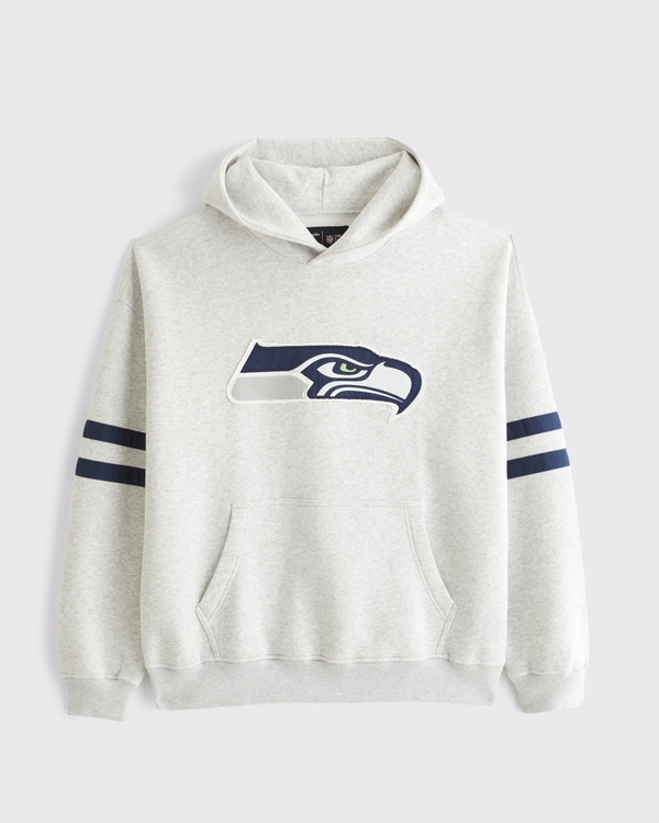 Seattle Seahawks Popover Hoodie, Heather Gray-seahawks view 1
