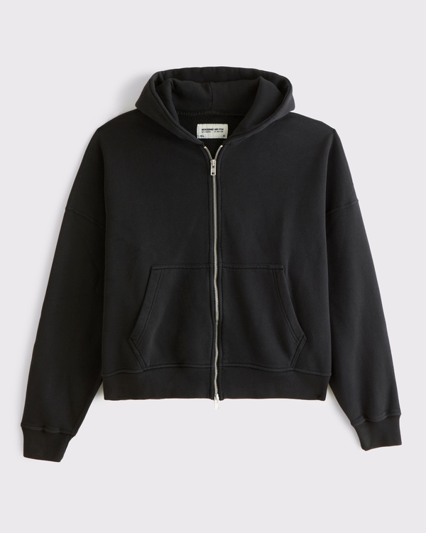 Essential Full-Zip Hoodie, Black view 1