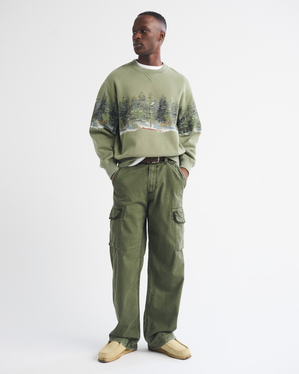 Heritage Heavyweight Forest Crew Sweatshirt, Olive Green view 2