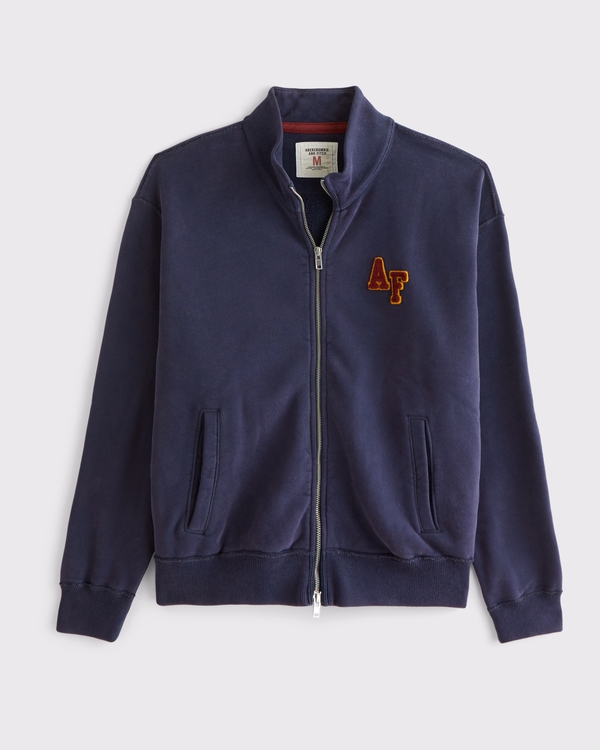 Heritage Heavyweight Logo Full-Zip Sweatshirt, Deep Navy view 1