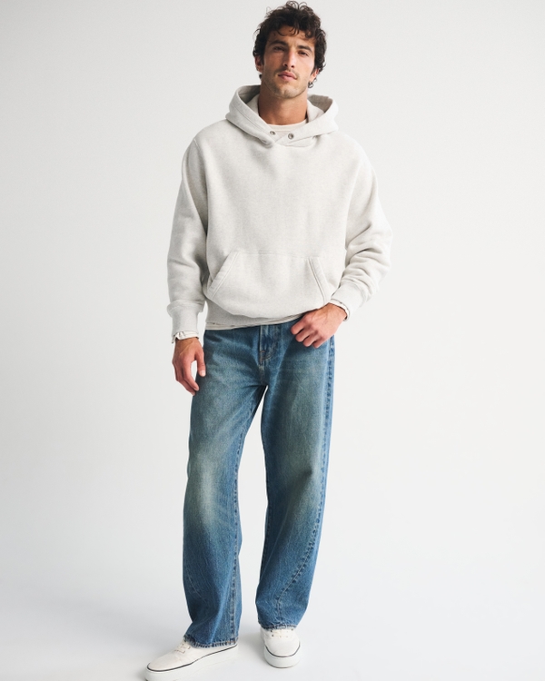Heritage Heavyweight Popover Hoodie, Heather Gray view 2