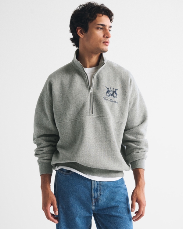 Vail Resorts Half-Zip Sweatshirt, Gray Stripe view 1