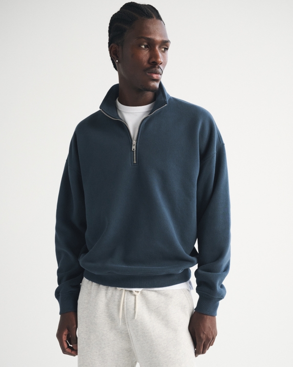 Essential Half-Zip Sweatshirt, Navy view 1