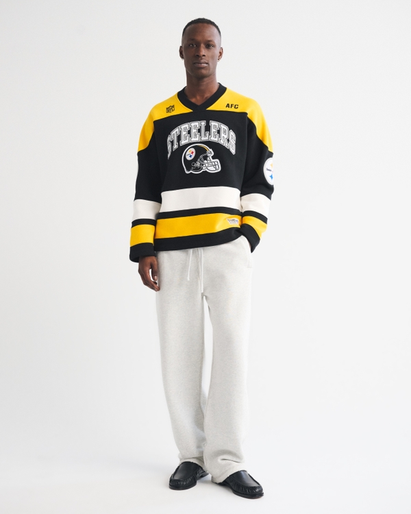 Pittsburgh Steelers Jersey-Inspired Sweatshirt, Black - Steelers view 2
