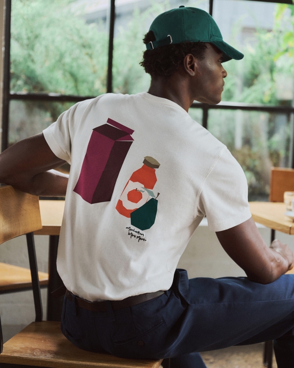 Mini Mart Classic Essential Tee, Cream view 2