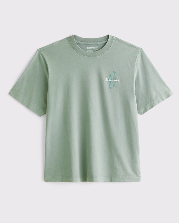 Premium Heavyweight 2.0 Logo Tee, Sage Green view 1
