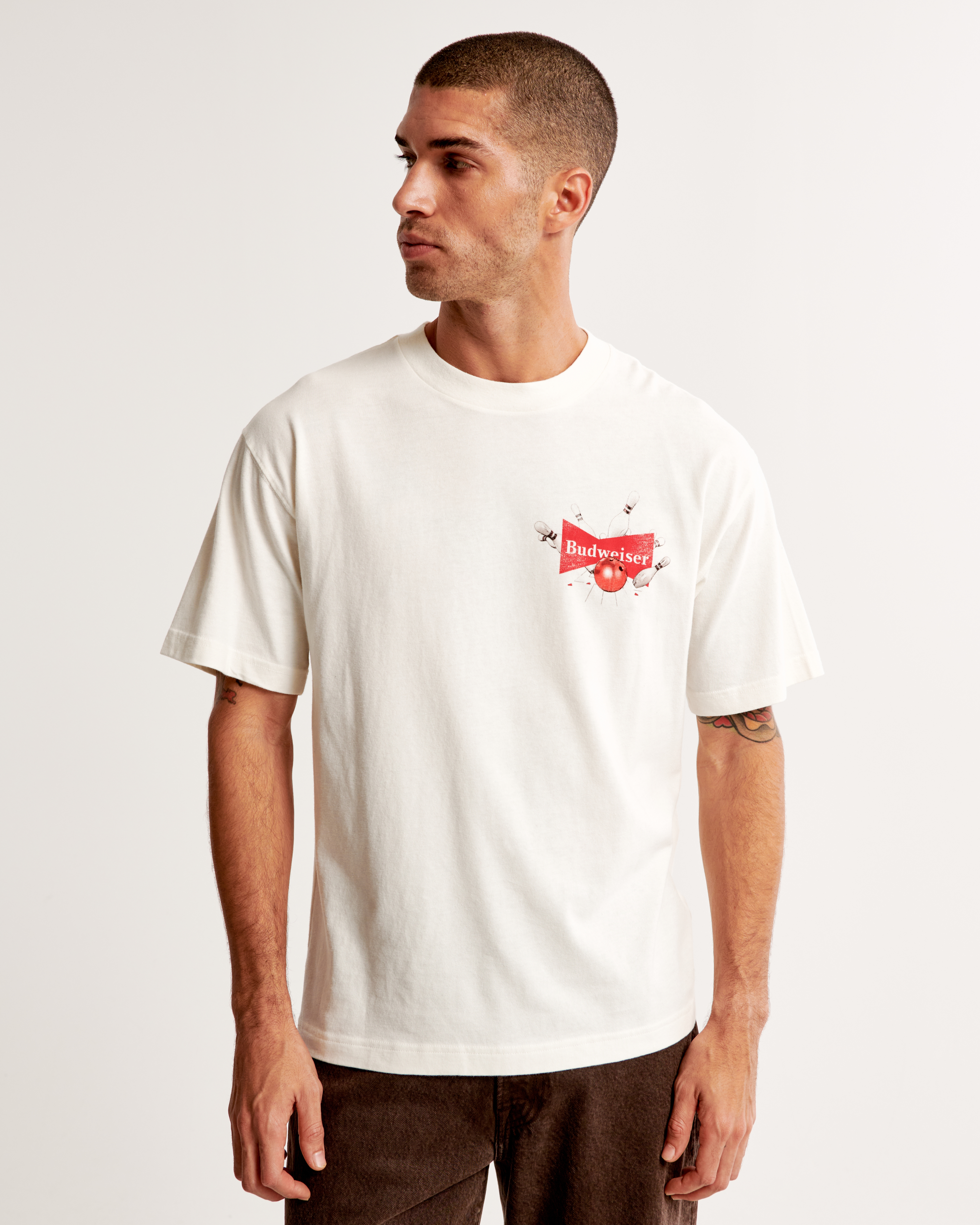 White budweiser best sale t shirt