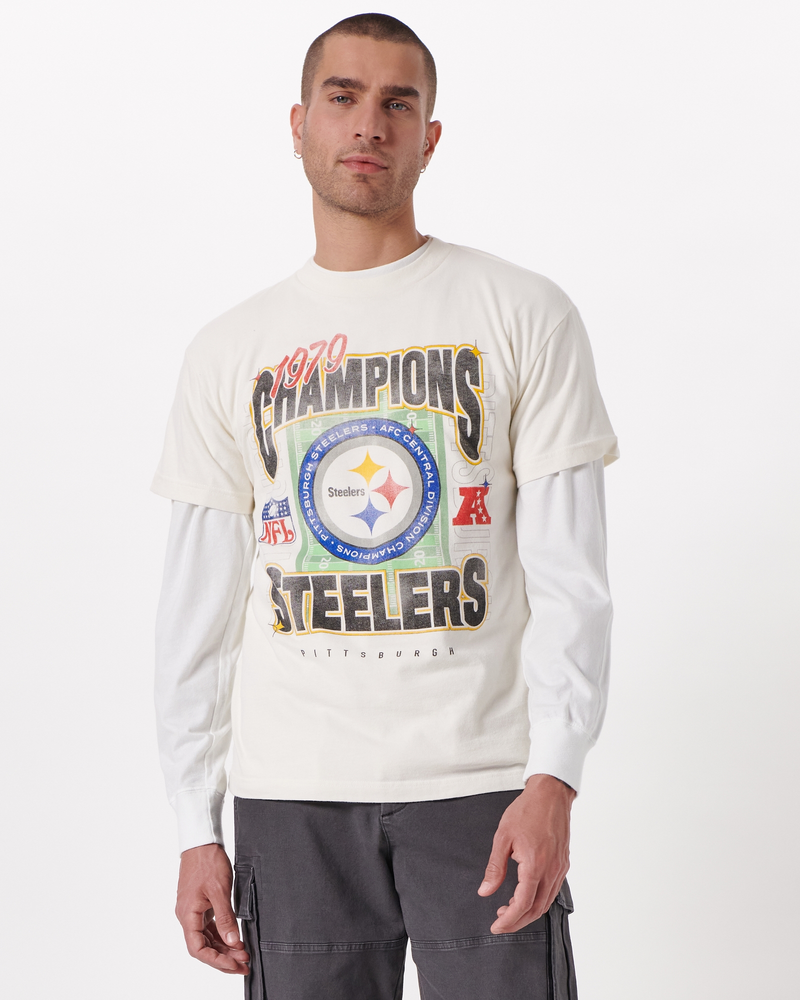 Hombre Camiseta con estampa de los Pittsburgh Steelers vintage, Hombre