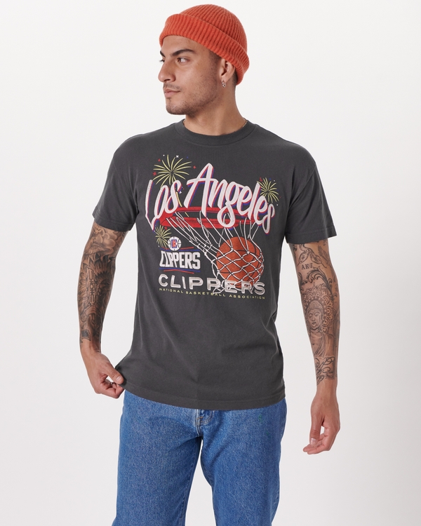 Los Angeles Clippers Graphic Tee, Dark Grey Clippers Graphic