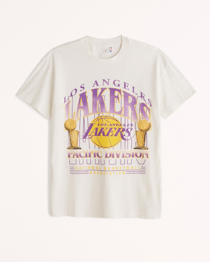 Lakers Basketball Team No 8 Letter Print T-shirt Light gray-M