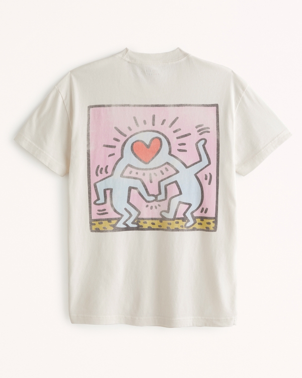 Pride Keith Haring Graphic Tee, Cream Keith Haring-inspired Graphic
