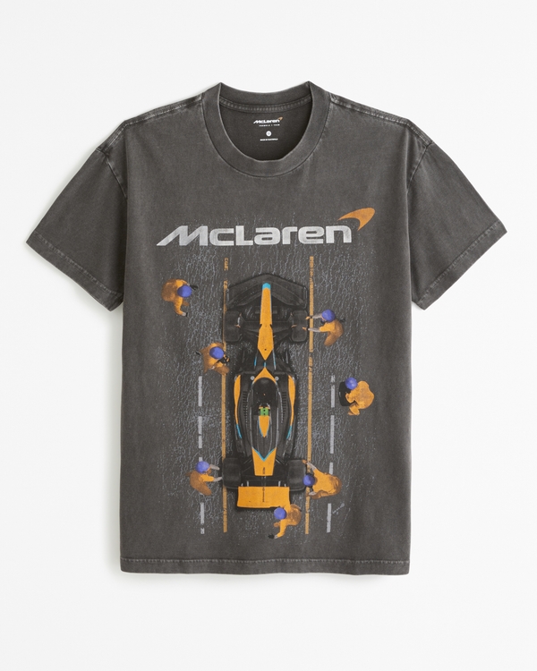 McLaren Graphic Tee, Dark Grey Washed Mclaren Graphic