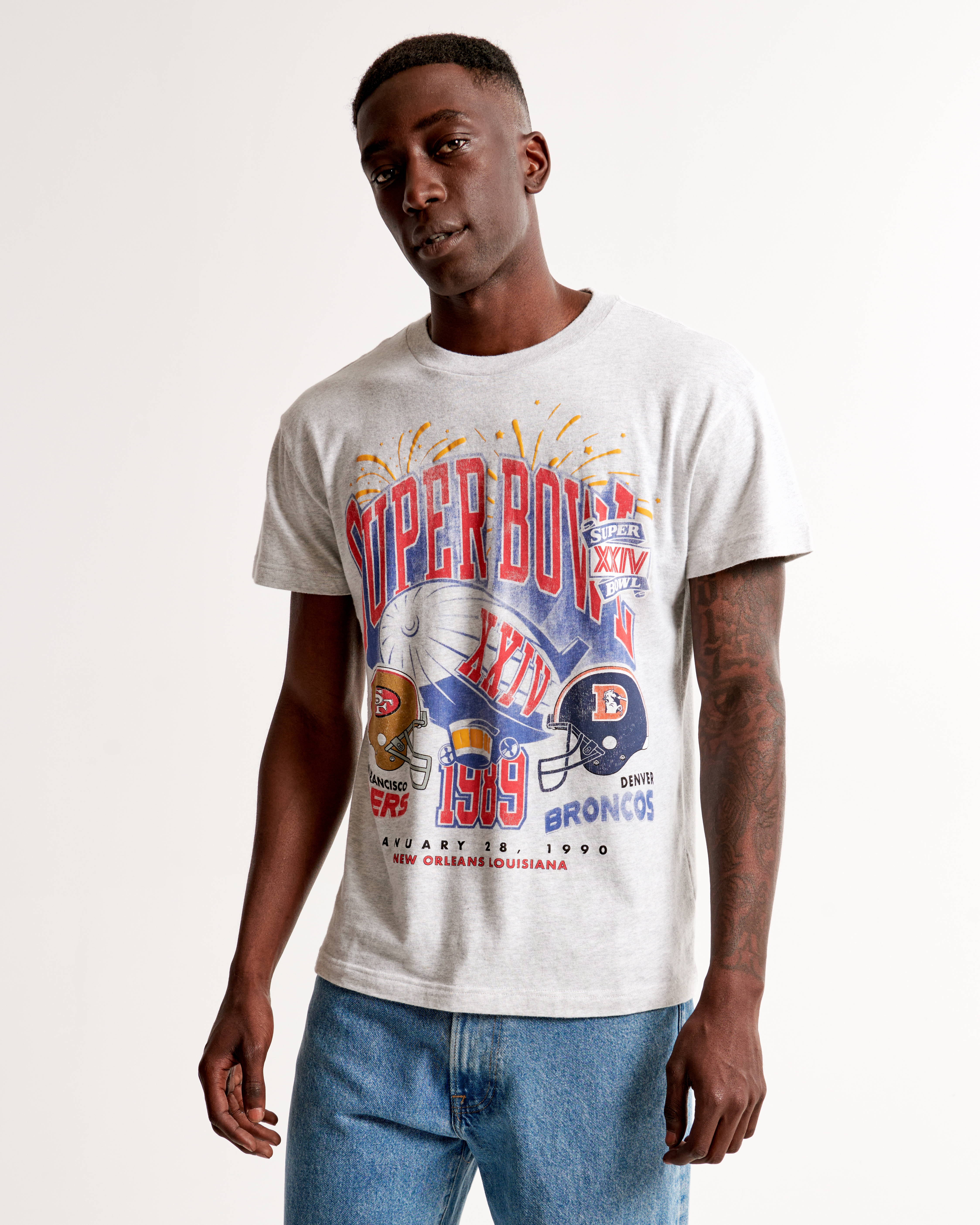 Men's Vintage Super Bowl Graphic Tee | Men's Tops | Abercrombie