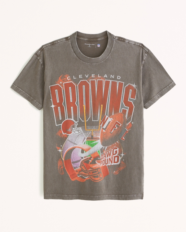 Cleveland Browns Graphic Tee, Brown Texture view 1