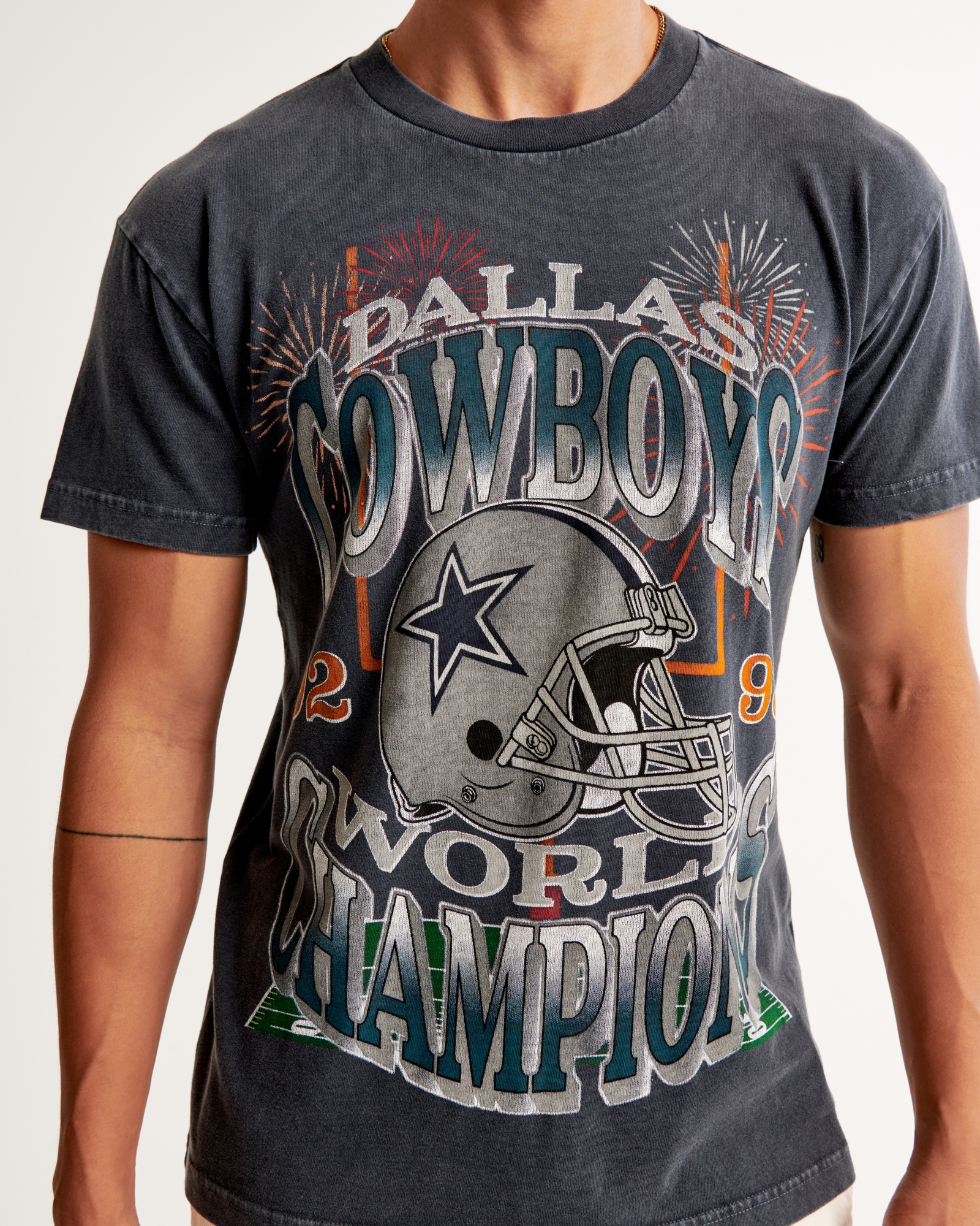 Women's Dallas Cowboys Graphic Oversized Sunday Crew in Light Grey | Size M | Abercrombie & Fitch