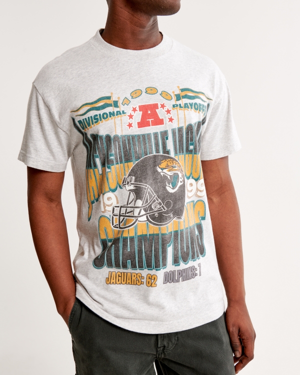 Vintage Jacksonville Jaguars Graphic Tee, Light Heather Grey view 1
