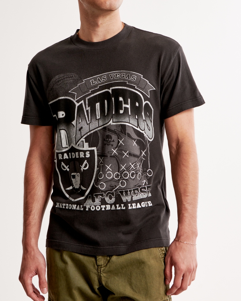 Men's Las Vegas Raiders NFL x Staple Gray All Over Print T-Shirt