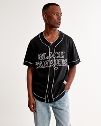 Men's Vol. 28 Vintage Baseball Jersey in White with Black Piping | Size XXL | Abercrombie & Fitch