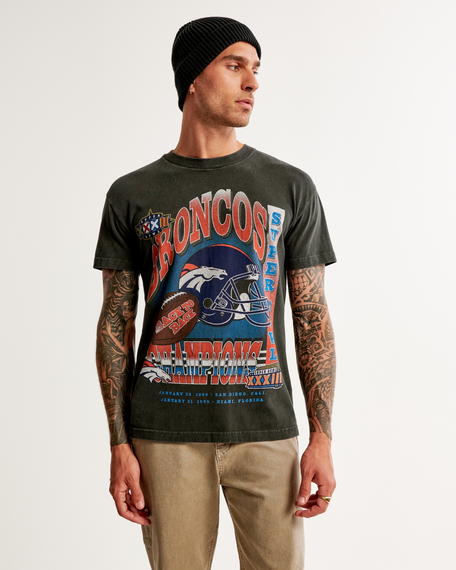 Men's Vintage Denver Broncos Graphic Tee, Men's Tops