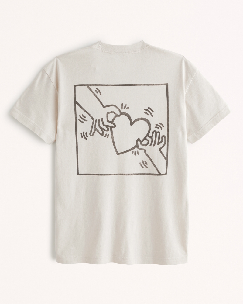 Keith Haring Heart T-Shirt in White - Size Large