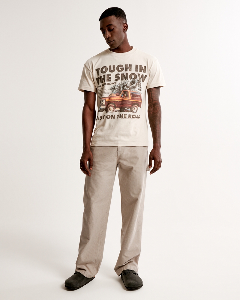 Men's Bronco Graphic Tee in Off White | Size Xs | Abercrombie & Fitch