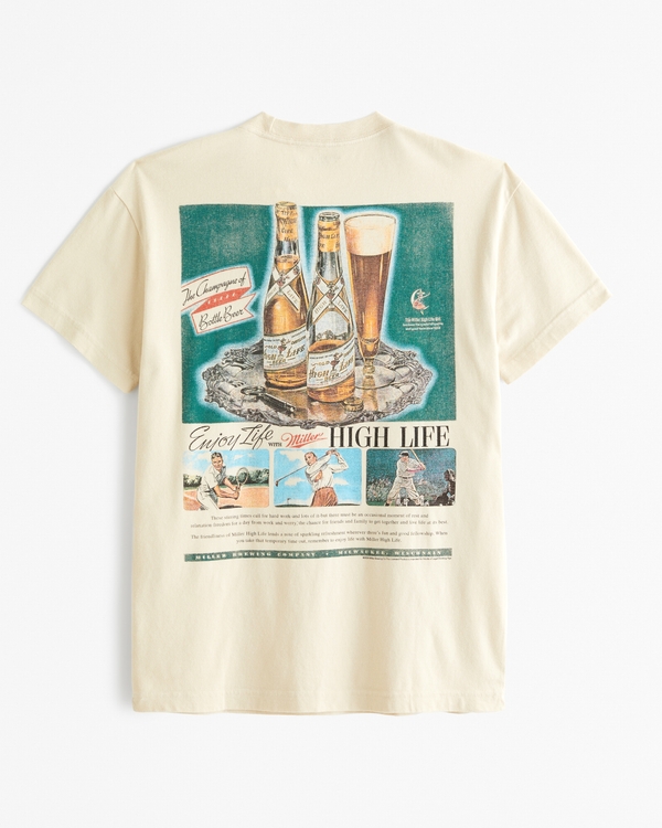 Miller High Life Graphic Tee, Light Grey