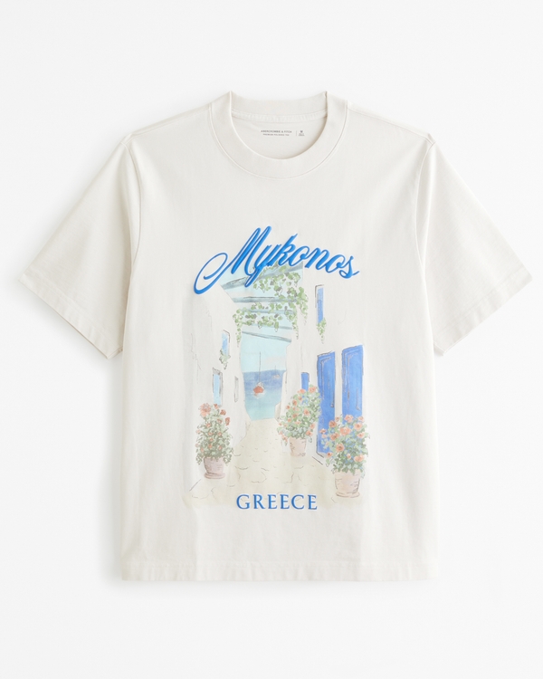 Polished Greece Graphic Tee, Off White