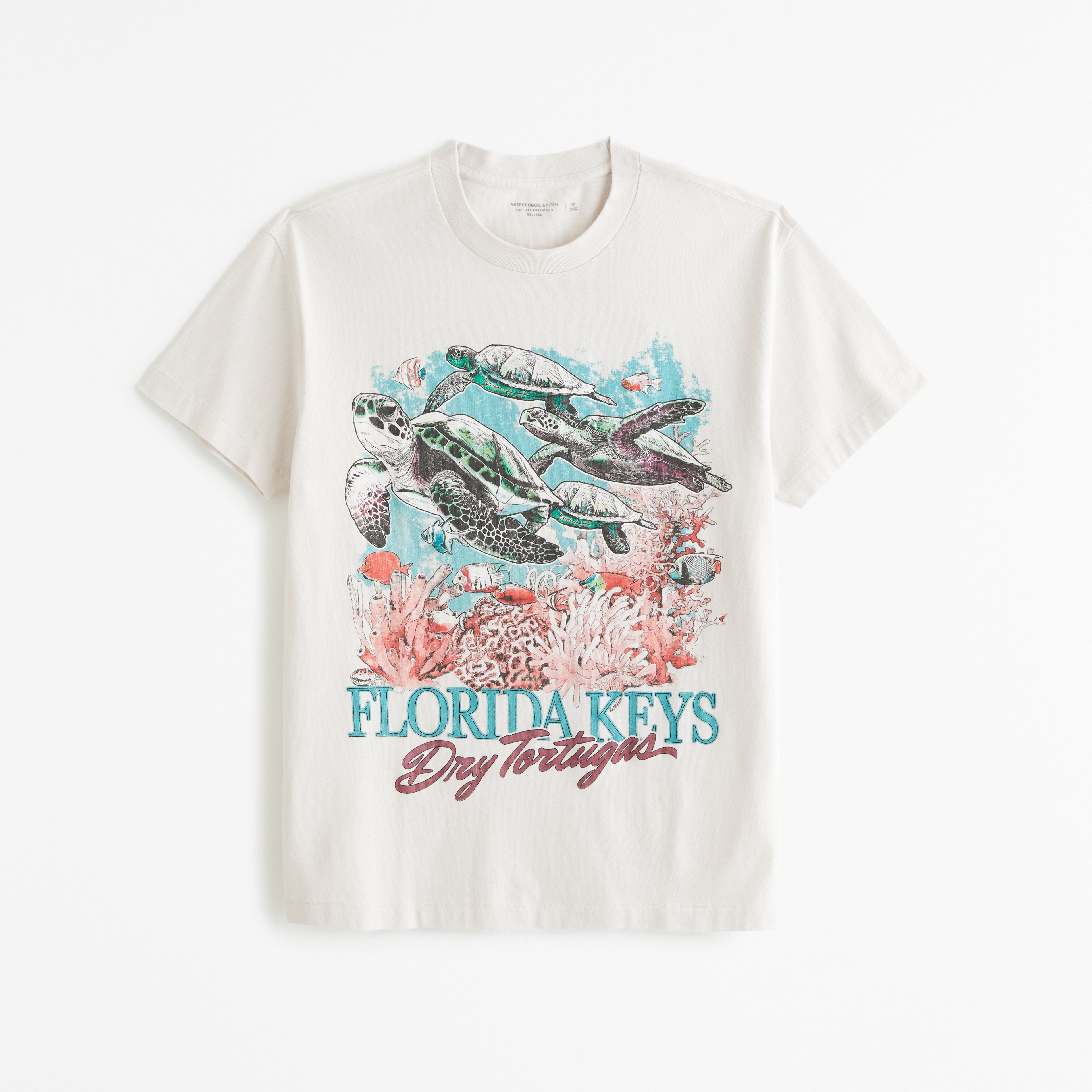 Мужская футболка Abercrombie & Fitch Florida Keys Graphic, цвет: Кремовый — фото 1