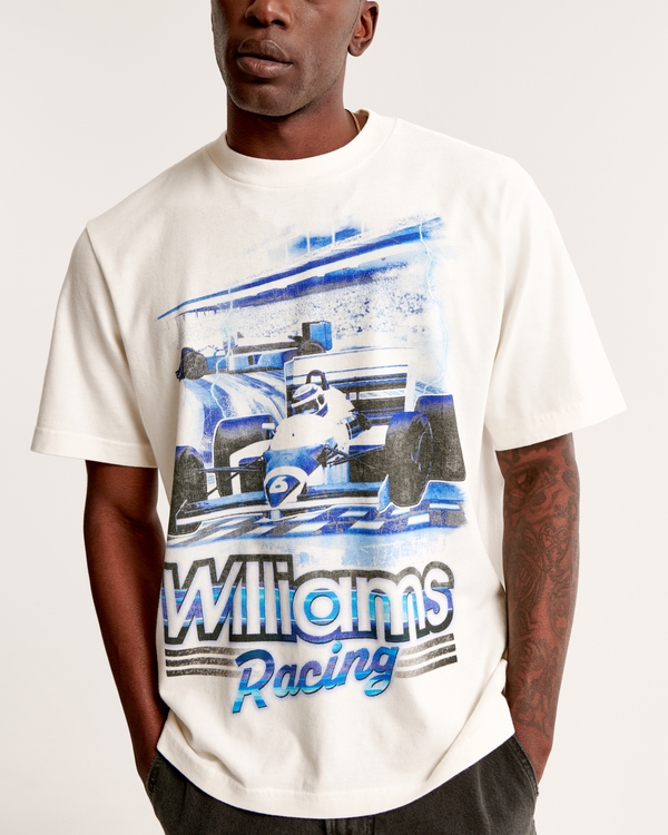 Williams Racing Vintage-Inspired Graphic Tee, Cream