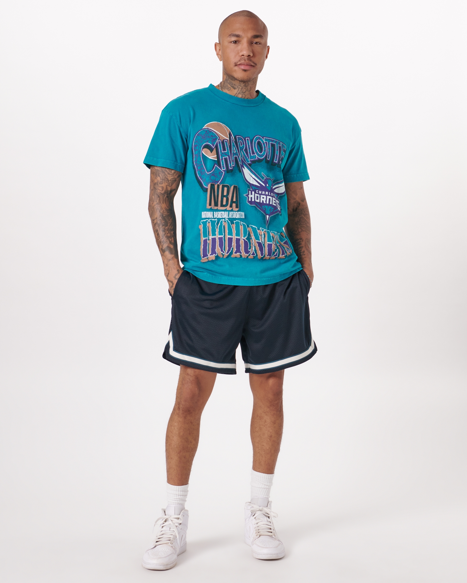 hornets Basketball Print, Men's Graphic T-shirt, Casual Comfy Tees For  Summer, Men's Clothing - Temu
