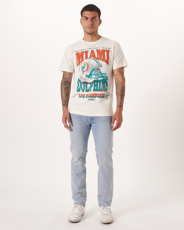 Miami Dolphins Graphic Tee, Off White Dolphins Graphic