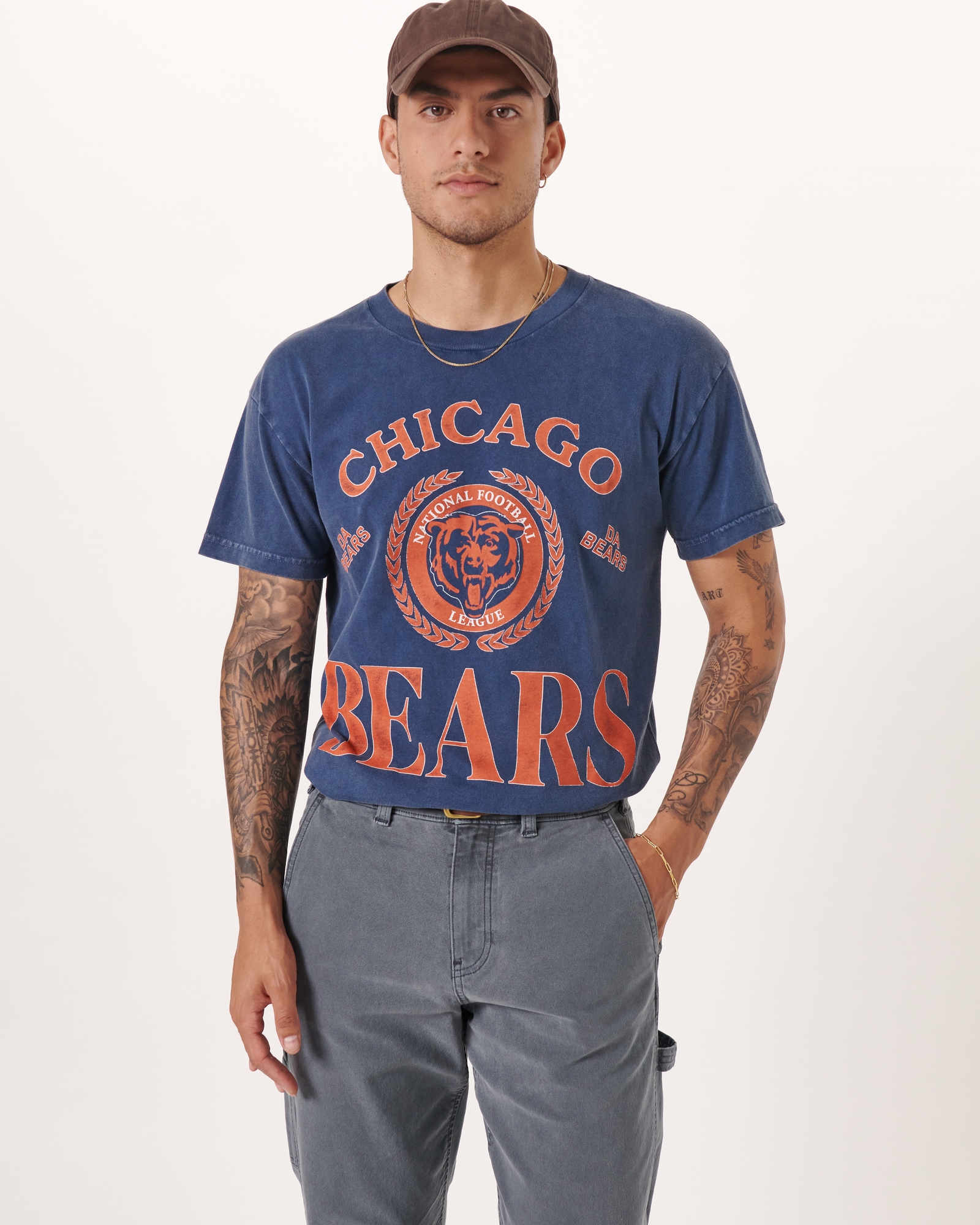 Official Abercrombie Clothing Store Shop Merch Chicago Da Bears Graphic Tee  Shirt - Snowshirt