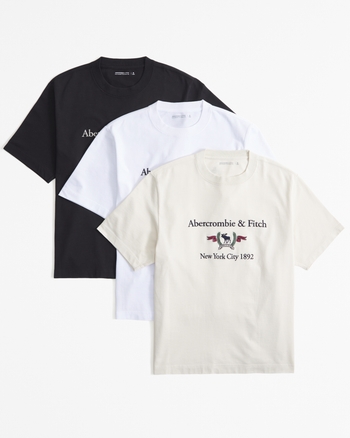 メンズ プレミアム ポリッシュ ロゴTシャツ 3枚セット | メンズ トップス | Abercrombie.com