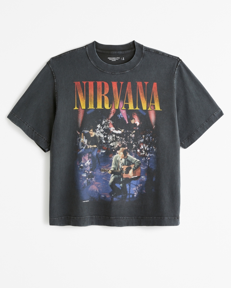 Gender Inclusive Cropped Nirvana Graphic Tee