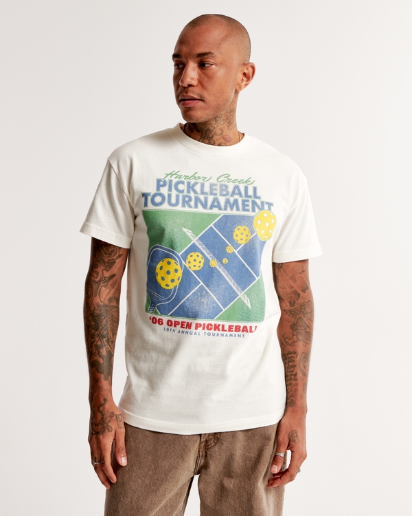Pickleball Graphic Tee, Off White
