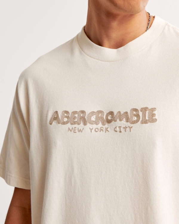 Embroidered Logo Tee, Cream view 1