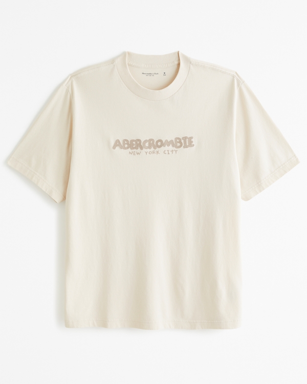 Embroidered Logo Tee, Cream view 2
