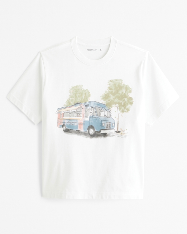 Premium Polished Graphic Logo Tee, White view 1