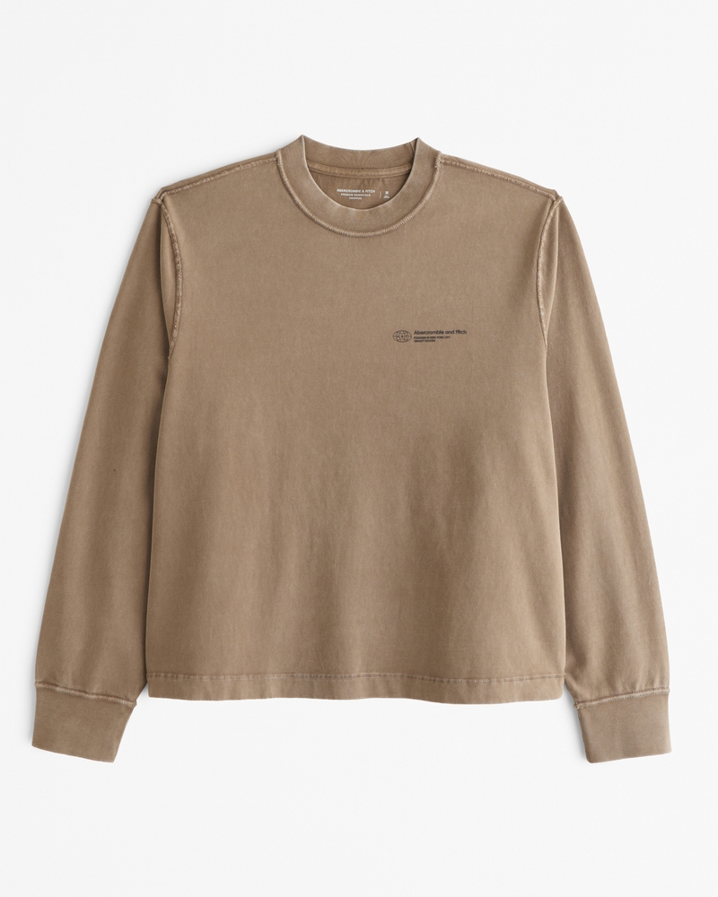 メンズ ヴィンテージ風クロップドロゴ長袖Tシャツ | メンズ Sale メンズ ヴィンテージ風クロップドロゴ長袖Tシャツ | メンズ Sale