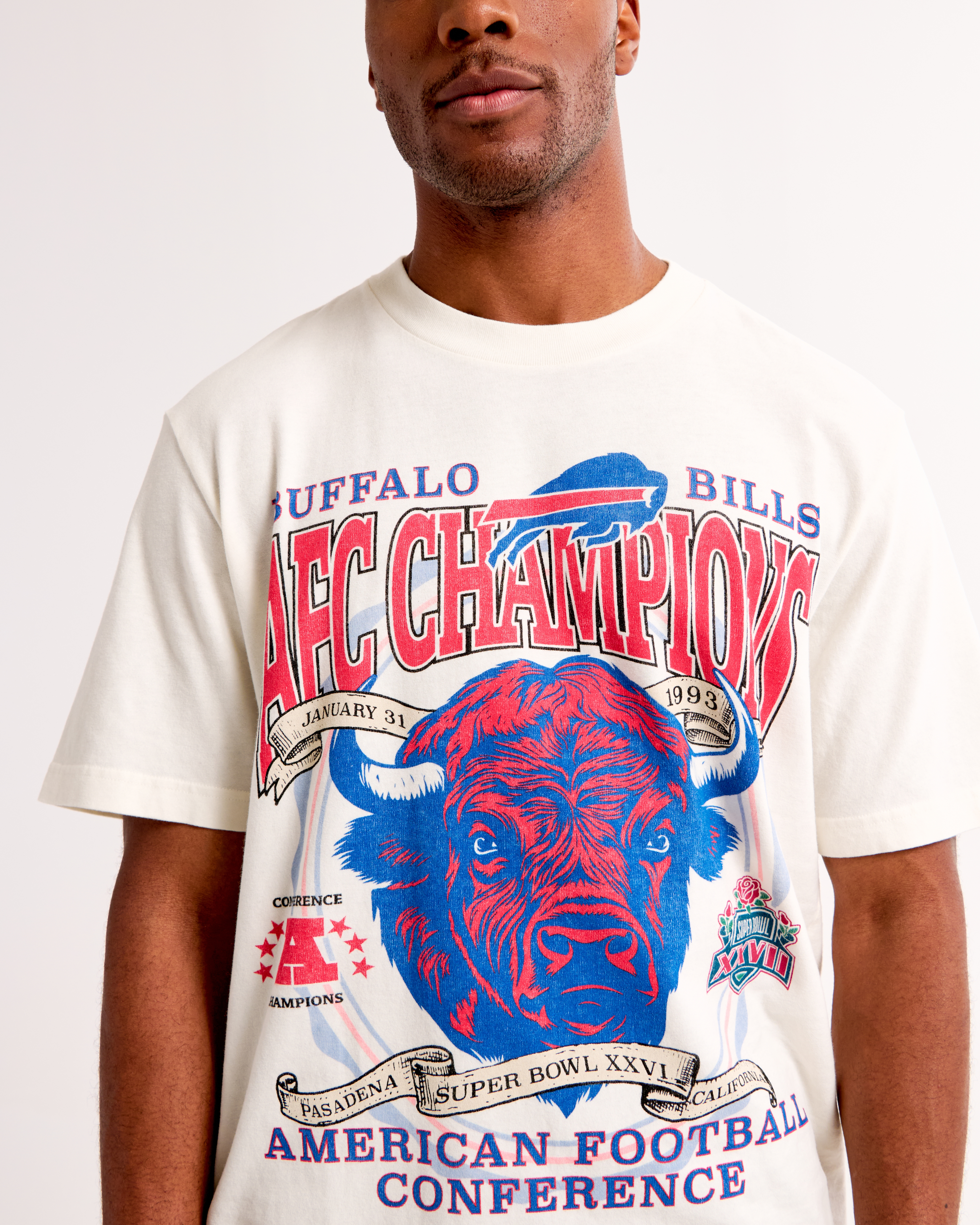 Men s Buffalo Bills Vintage Inspired Graphic Tee Men s Tops Abercrombie